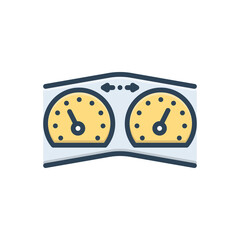 Color illustration icon for dashlights