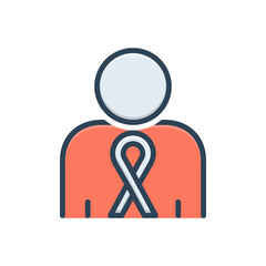 Color illustration icon for cancer 
