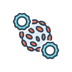 Color illustration icon for cancer 
