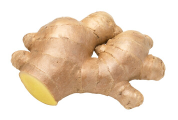 Fresh ginger root isolated on white background, For making herbal drink and cooking, old ginger.