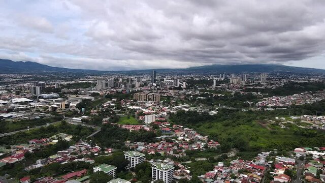 Beautiful aerial view of the city of San Jose Costa Rica	
