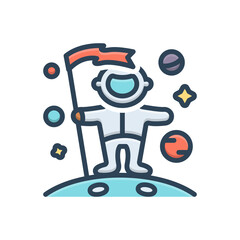 Color illustration icon for accomplish