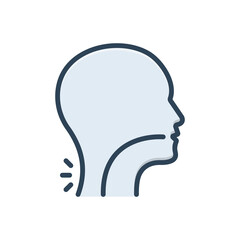 Color illustration icon for neck 