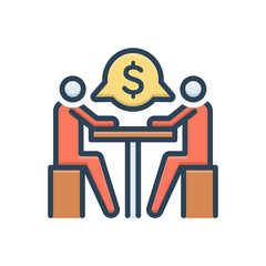 Color illustration icon for negotiation 
