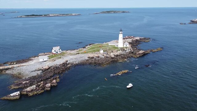 large White lighthouse in massachusetts
