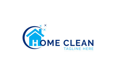 Fototapeta premium Creative Home Clean Logo Template.