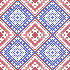 Geometric ethnic oriental ikat seamless pattern traditional design for background,wallpaper,clothing,wrapping,Batik,fabric,Vector illustration.embroidery style.