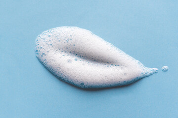Face cleansing mousse of shampoo foam sample - obrazy, fototapety, plakaty