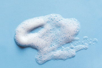 Face cleansing mousse of shampoo foam sample - obrazy, fototapety, plakaty