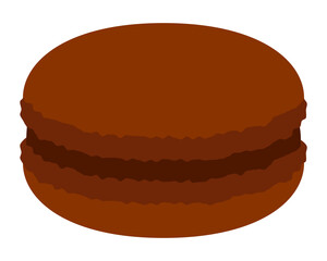 マカロン　チョコレート　茶色　ベクターイラスト