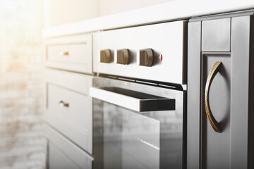 Modern electric oven in kitchen