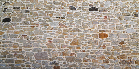 Stone old wall vintage texture background brick siding different sized stones