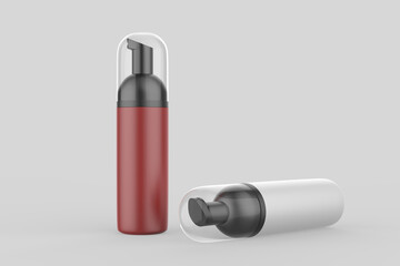 Cosmetic Bottle with Pump Mockup on isolated background. 3d illustration  