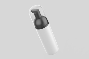 Cosmetic Bottle with Pump Mockup on isolated background. 3d illustration  