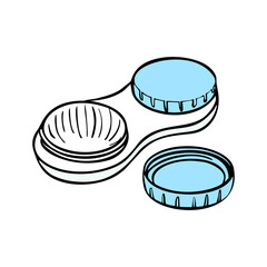 Contact lenses health care vector illustration. Ophthalmology cartoon icons set.