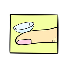 Contact lenses health care vector illustration. Ophthalmology cartoon icons set.