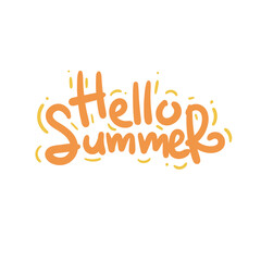 hello summer holiday quote text typography design graphic vector illustration