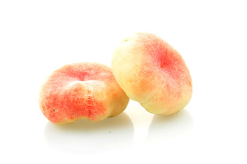 Peach on a white background