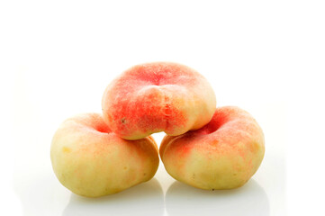 Peach on a white background