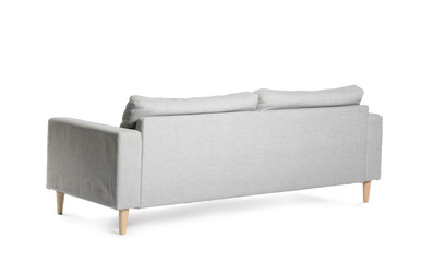 Modern grey sofa isolated on white