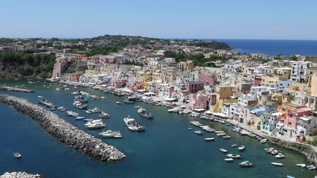 Panoramic View of Procida island Italy