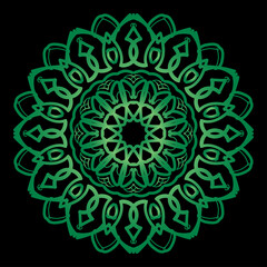 Circular pattern in the form of mandala with flower for henna tattoo decoration