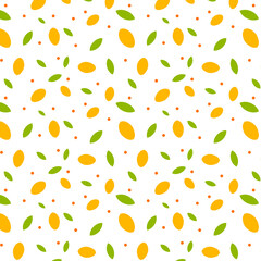 Vector pattern, lemons, repeat the pattern of a lemon with leaves.On a white background. Suitable for textiles, gift wrapping and wallpaper.