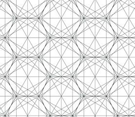 Seamless vector thin line geometric shapes pattern. Minimalistic design. Repeat structure white background. For design, web, fabric, textile, cover, wrapping etc.