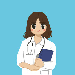 Fototapeta premium cartoon illustration of female doctor