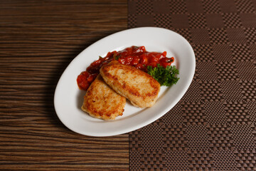 grilled chicken chop with vegetables