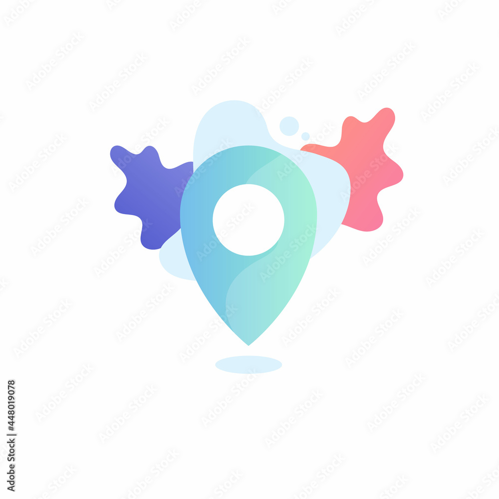 Poster concept of map pin icon.can be used for website , landing page template.vector illustrations.