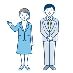 ビジネスパーソン／男女／案内ポーズ