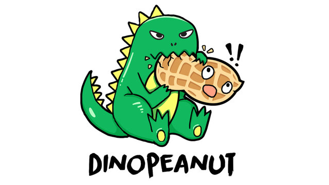 cartoon dinosaur green eat beans animal