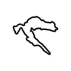Black line icon for croatia