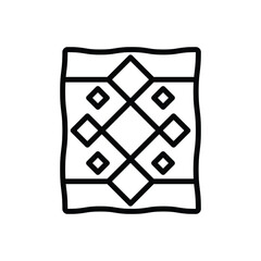 Black line icon for quilt