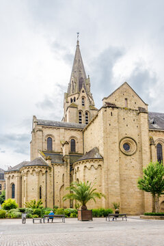View at the Church of Saint Martin In the streets of Brive la Gaillarde - France