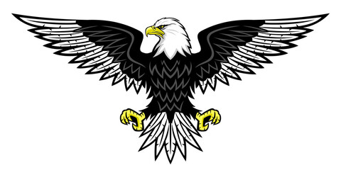 Illustration with bald eagle icon isolated on white background. - 448020828