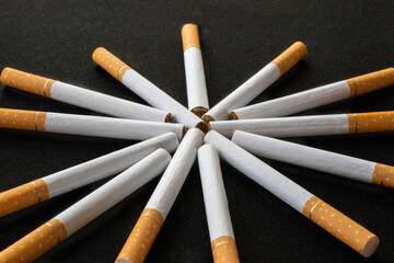 cigarettes isolated on black