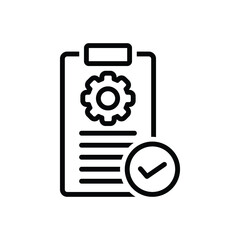 Black line icon for requirements