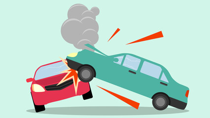 Accident, car accident. Vector, cartoon illustration. Vector.