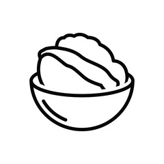 Black line icon for uni bowl
