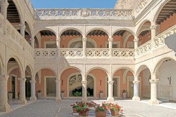 Inner courtyard of Castillo de Luna in Rota, Cadiz province, Andalusia, Spain © Maria