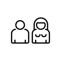 Black line icon for beside