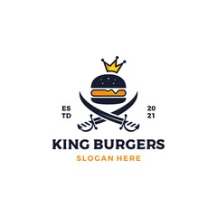 King burgers logo design vector illustration