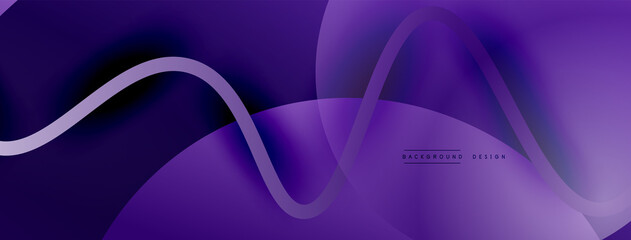 Abstract gradient background with wave line with shadow effect. Geometric composition. 3D shadow effects and fluid gradients