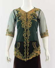 Obraz premium Brocade decorations on transparent kebaya clothes for women look elegant and beautiful.