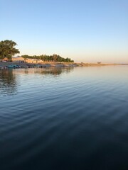 sunset over the lake