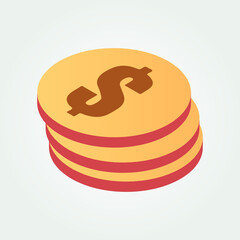 Benin currency symbol coin isometric vector illustration design