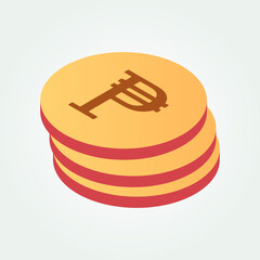  Colombia currency symbol coin isometric vector illustration design