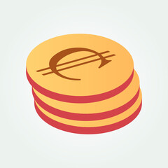 El Salvador currency symbol coin isometric vector illustration design